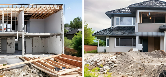 Landed house before and after renovation